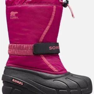Sorel Kids' Bright Pink Snow Boots with Black Soles